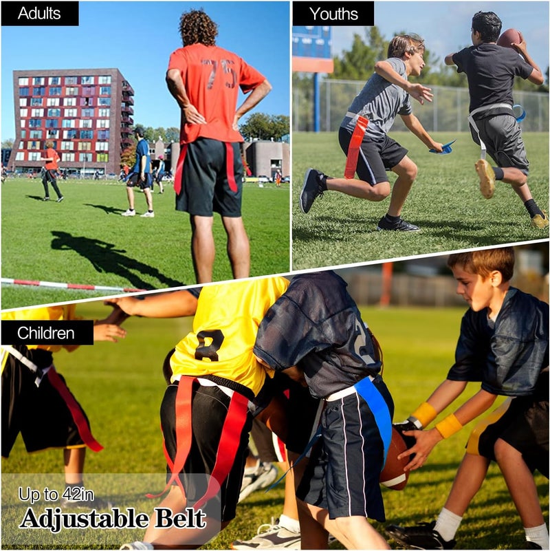 DkOvn Flag Football Set, Flag Football Belts with Flags, Easy Tear Away Belt for Youths, Adult Players of Flag Football - Image 2